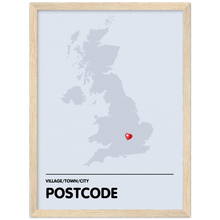 Load image into Gallery viewer, Framed Personalised PMP postcode print
