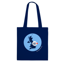 Load image into Gallery viewer, PMP UK Map Tote Bag - natural, white or navy blue
