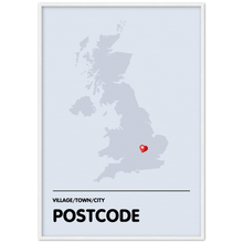 Load image into Gallery viewer, Framed Personalised PMP postcode print
