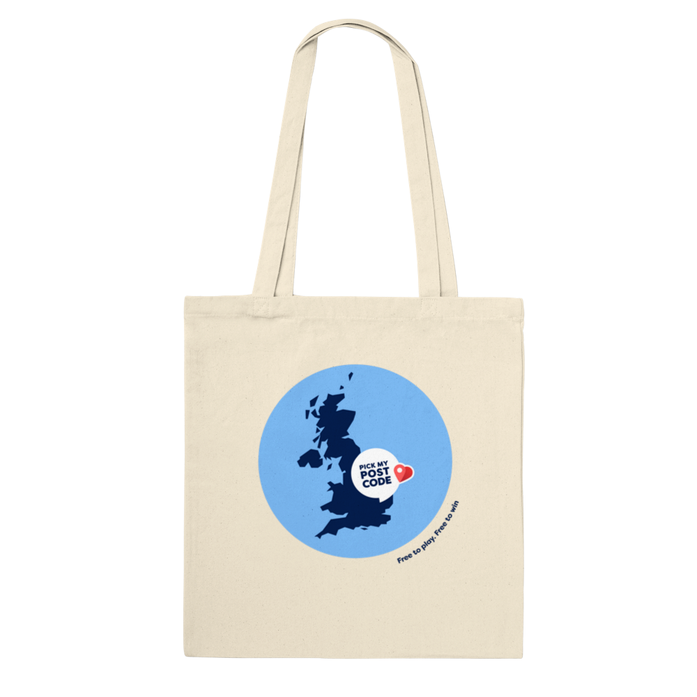 PMP UK Map Tote Bag - natural, white or navy blue